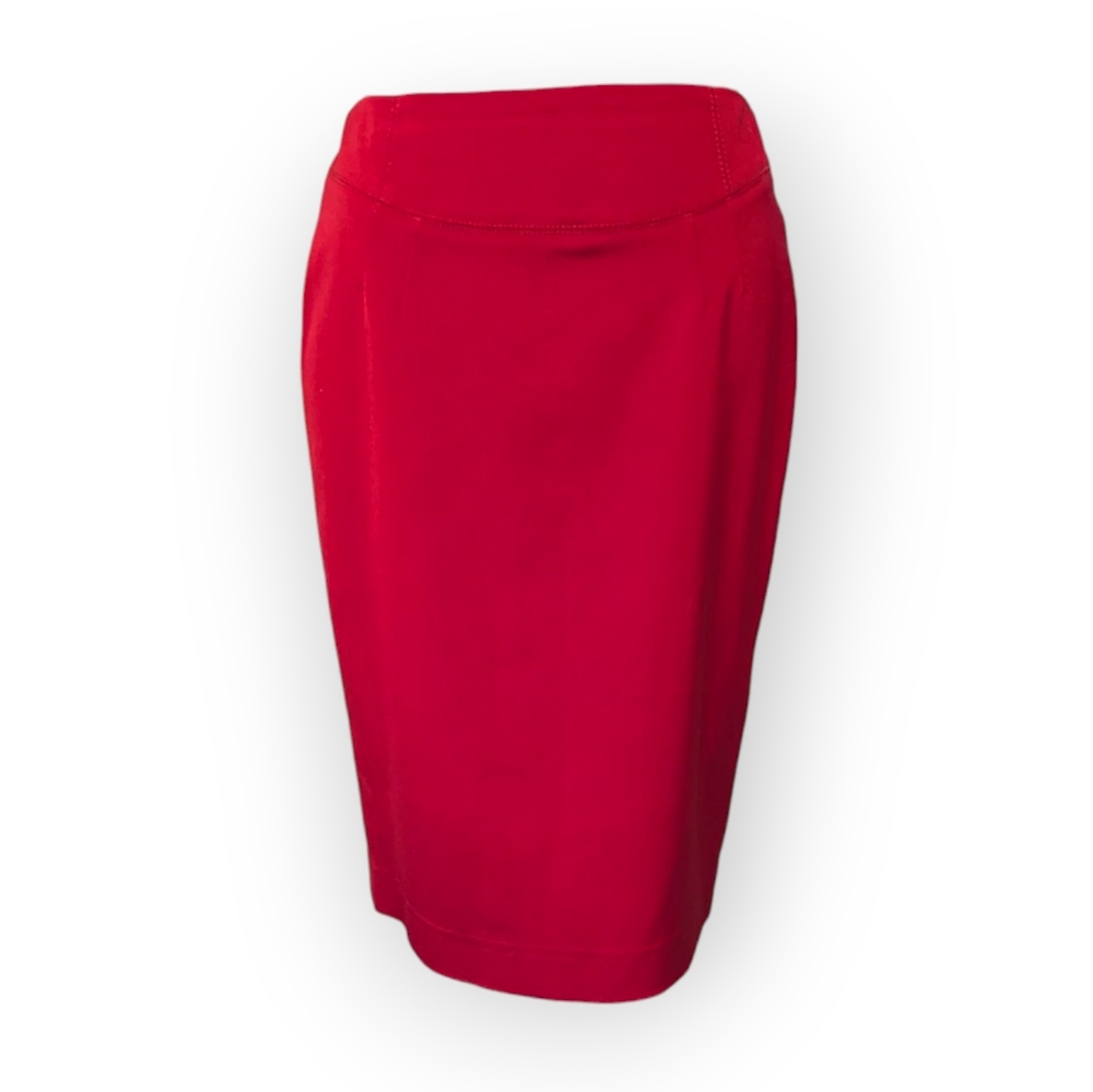 Luisa Spagnoli Red Pencil Skirt Luxury Designer